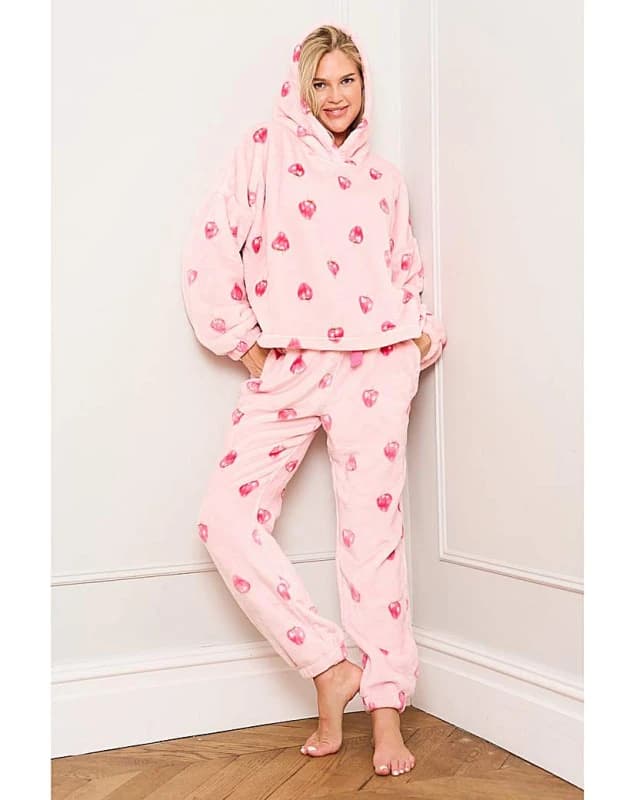 Jim Jam The Label Strawberry Print Twosie Pink - Jim Jam The Label - Size: S/M Pink Female S/M MO51001