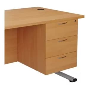 Fixed Pedestal 3 Drawers Beech