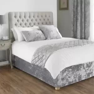 Paoletti Verona Crushed Velvet Bed Runner Polyester Silver