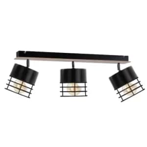 Casa Ceiling Spotlight Bar Black, Wood, 60cm, 3x E27