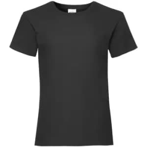 Fruit Of The Loom Girls Childrens Valueweight Short Sleeve T-Shirt (5-6) (Black)