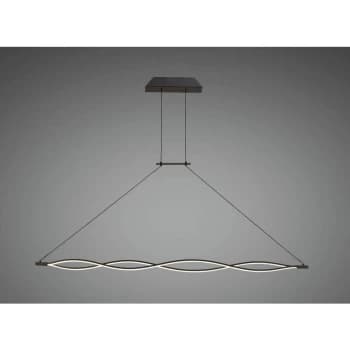 42W Sahara XL LED 2800K pendant light, 3400lm, Dimmable frosted acrylic / oxidized brown