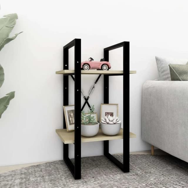 Vidaxl 2-tier Book Cabinet Sonoma Oak 40X30X70 Cm Engineered Wood, Brown 806410