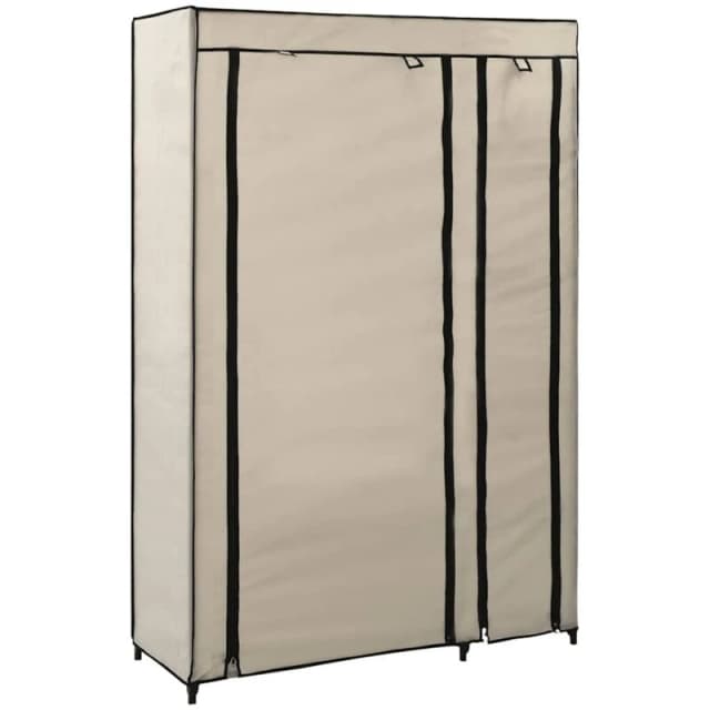VIDAXL Folding Wardrobe Cream 110x45x175cm Fabric Vidaxl 282422