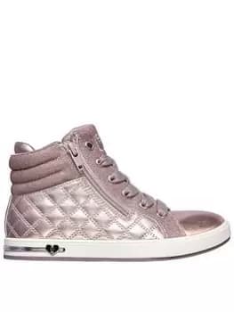 Skechers Shoutouts Quilted Squad High Top, Metal, Size 1.5 Older