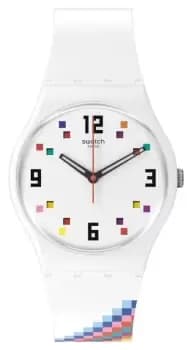 Swatch SO28W700 MERRY-GO-ROUND SQUARES White Dial / White Watch