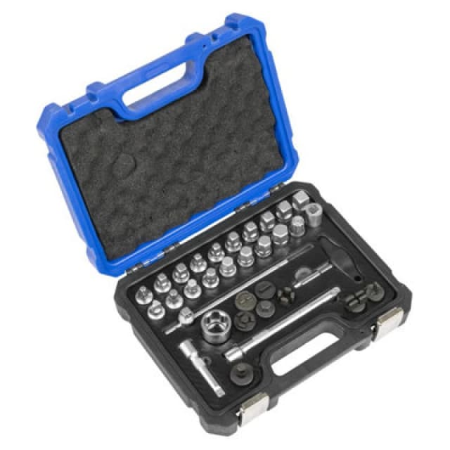 Sealey 33 Piece Master Oil Drain Plug Removal Kit AK758
