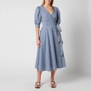 Polo Ralph Lauren Womens Wrap Dress - Blue/White Plaid - US 4/UK 8