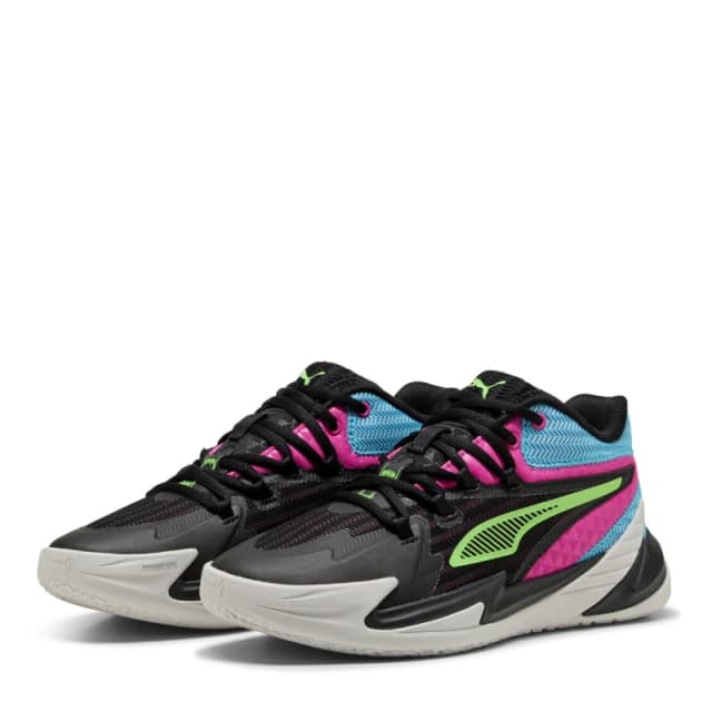 Puma Unisex Kids Dagger Basketball Trainers Black/Pink unisex 3 (35.5)