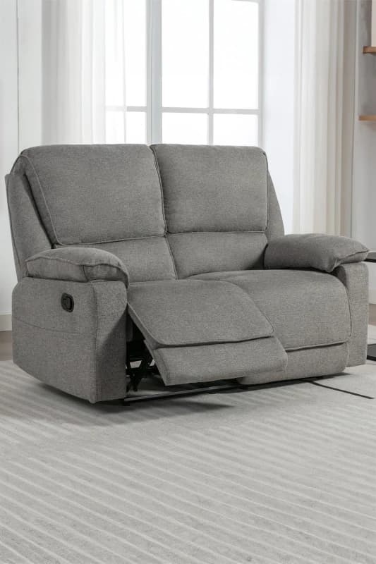 More4Homes Sydney 2 Seater Fabric Manual Recliner Sofa Grey unisex