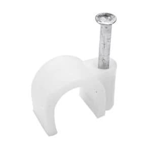 BQ White 5mm Round Cable Clips Pack of 100