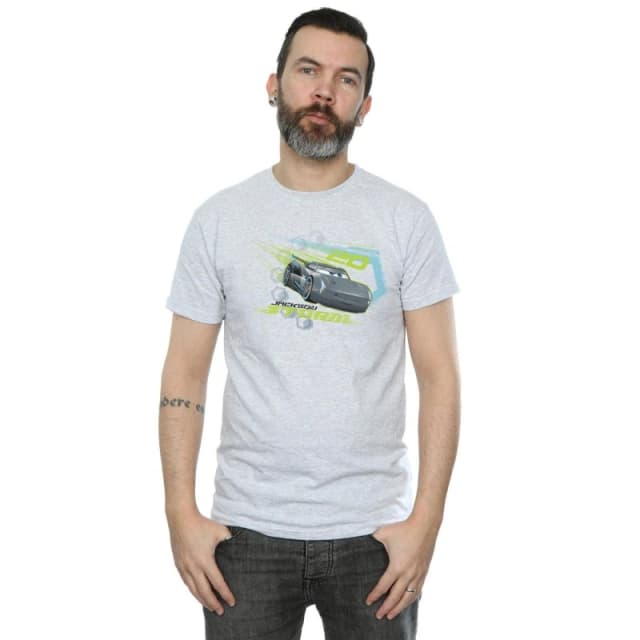 Disney Men Cars Jackson Storm T-Shirt in Grey Size: Small Grey S Male 5057245921879