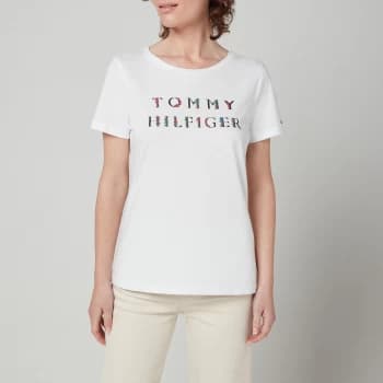 Tommy Hilfiger Womens Crv Floral T-Shirt - White - L