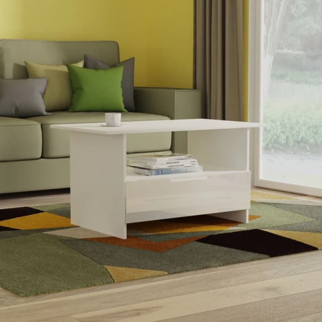 Ready Assembled 2 U Lucca Bottom Drawer Coffee Table (Ready Assembled) in White Size: Medium White Unisex Medium