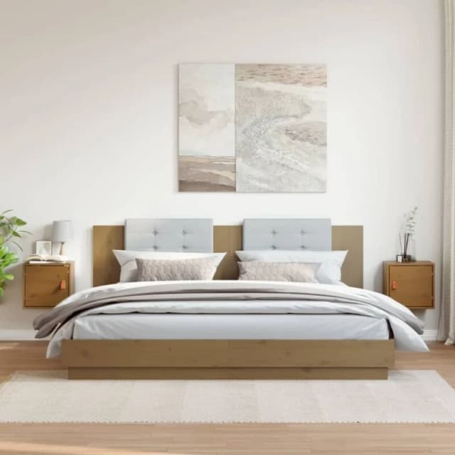 Vidaxl Wall Cabinets 2 Pcs Honey Brown 31.5X30X30 Cm Solid Wood Pine, Brown 818362