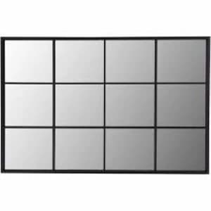 Charles Bentley Black Large Industrial Mirror Metal Frame and Glass