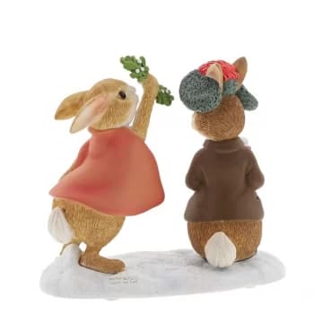 Flopsy and Benjamin Bunny Under the Misteltoe Figurine