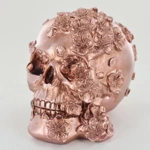 Copper Skull with Flowers