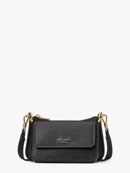 Kate Spade Morgan Saffiano Leather Double Up Crossbody, Black, One Size