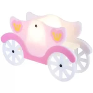 Glow Princess Carriage Table Lamp LED Children's Bedside Light - Pink - Litecraft