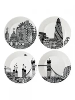 Royal Doulton Charlene Mullen London Calling Plates Set of 4