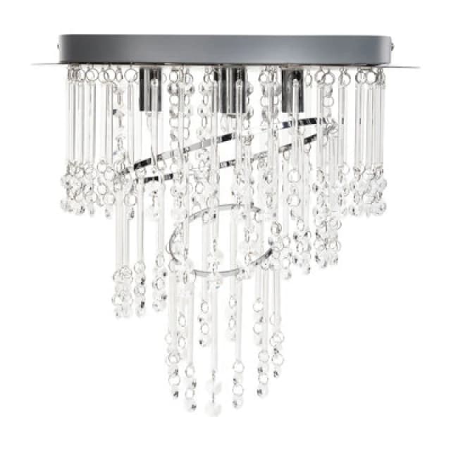 Beliani Chandelier Esmelle S Crystal Silver