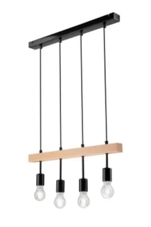 Orazio Industrial Spotlight Bar Black, 4x E27