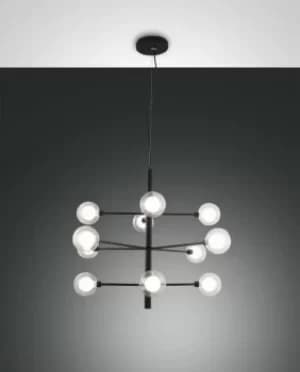 Dalila Multi Arm Pendant Ceiling Light Black Glass, G9