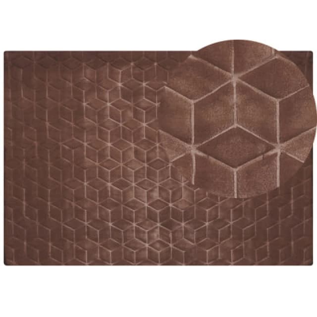 Beliani Faux Fur Rug Thatta Brown 160 X 230 Cm