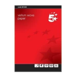 5 Star Elite A4 Premium Business Paper Wove Finish Ream Wrapped 100gsm A4 Vellum 500 Sheets