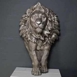 Antique Silver Large Lion Wall Art