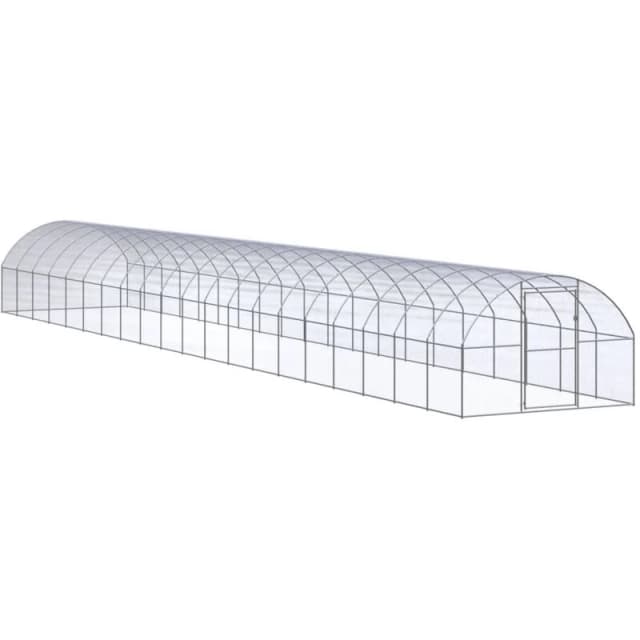 VIDAXL Outdoor Chicken Coop 3x20x2 m Galvanised Steel Vidaxl 8720286844939