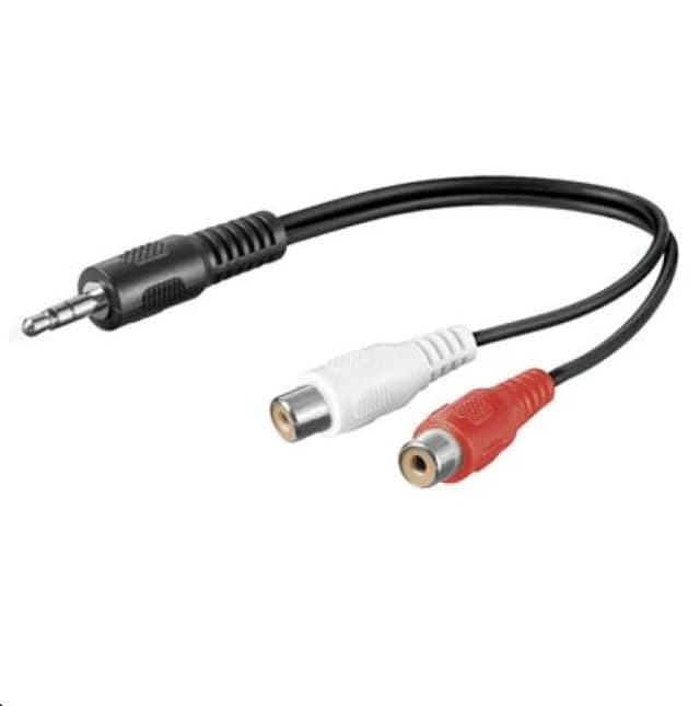 Microconnect AUDALHF02 audio cable 0.2 m 3.5mm 2 x RCA Black