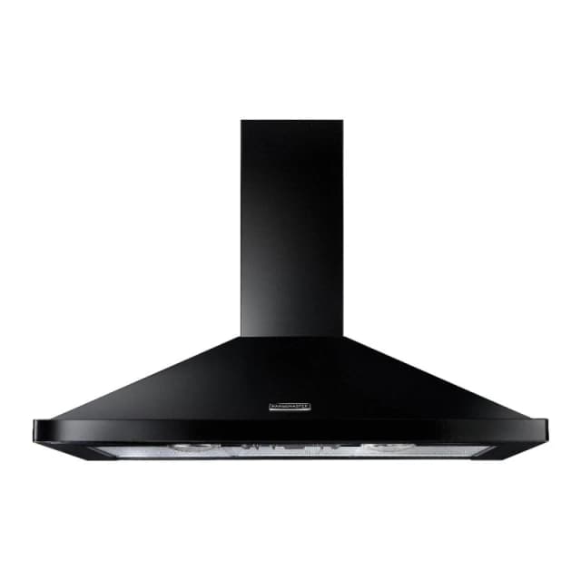 Rangemaster 100cm Chimney Cooker Hood - Black & Chrome RHDC100BLC Black