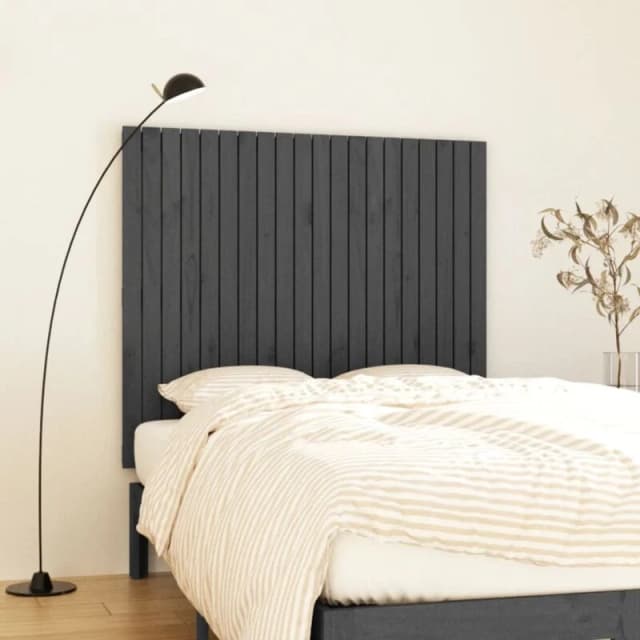 Vidaxl Wall Headboard Grey 127.5X3X110 Cm Solid Wood Pine, Grey 824940