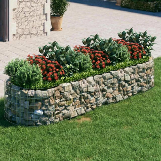 vidaXL Gabion Raised Bed Galvanised Iron 300x100x50 cm, Silver 152041