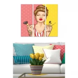 MDFMK3414 Multicolor Decorative MDF Painting (3 Pieces)