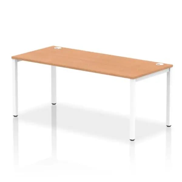 Impulse Impulse Bench Single Row 1800 White Frame Office Bench Desk Oak IMBS18OAKW
