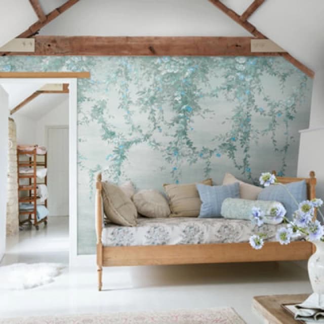 Shabby Chic by Rachel Ashwell Hanging Garden Duck Egg Fixed Size Mural Wall Murals One Size Blue 71594218000