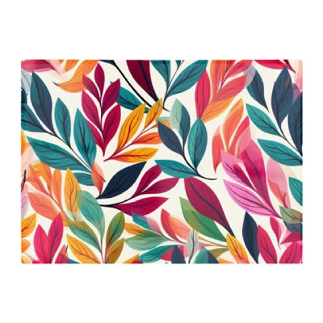 Warren Reed Designer Bright Leaves Pattern Glass Chopping Board