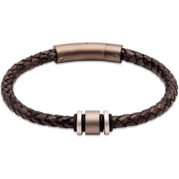 Unique & Co. Antique Black Leather Bracelet with Gunmetal IP Plated Clasp