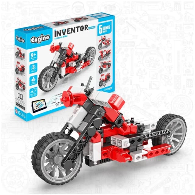 Engino Inventor Mechanics Custom bike w 5 Models Red unisex