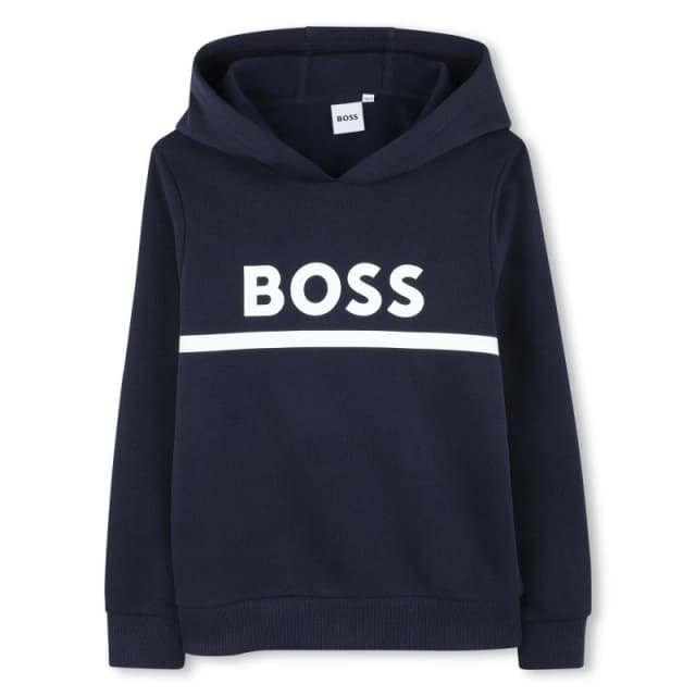 Boss Kids Pull Over Hoodie Navy male 10Y