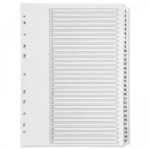 Q Connect 1-31 White Board Indexes