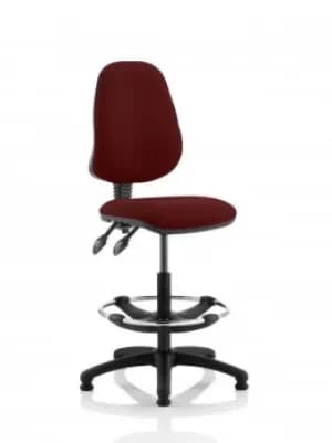 Eclipse II Lever Task Operator Chair Ginseng Chilli Fully Bespoke Colour With Hi Rise Draughtsman Kit