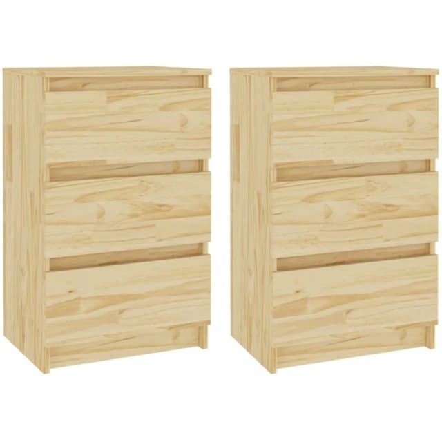 VIDAXL Bedside Cabinets 2 pcs 40x29.5x64cm Solid Pine Wood Vidaxl 8720286607848