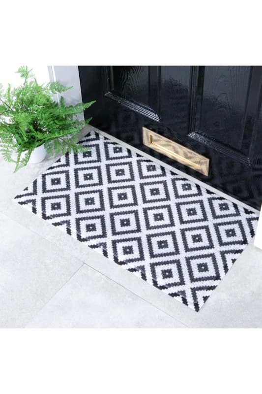 Artsy Doormats Black Diamond Black Doormat (70 X 40Cm), Black DMW-DIAMONDBLK-