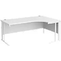 Dams International Right Hand Ergonomic Desk MCM18ERWHWH 1,800 x 1,200 x 725 mm