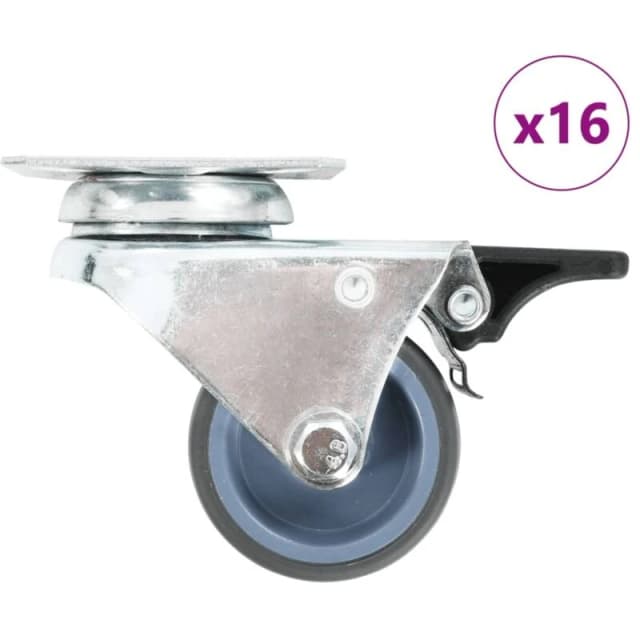 VIDAXL 16 pcs Twin-wheel Swivel Casters 50 mm Vidaxl 8719883717203