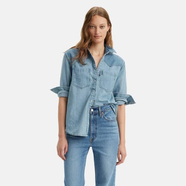 Levis Levis Teodora Western Shirt Clean Cr - Blue Blue 8